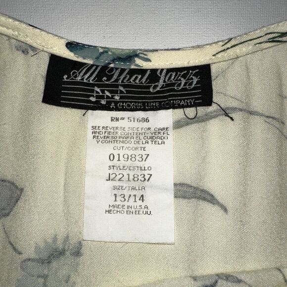 All That Jazz Women Maxi Long Dress Pale Yellow Floral Prairie VTG USA 13 /14 - Picture 6 of 8